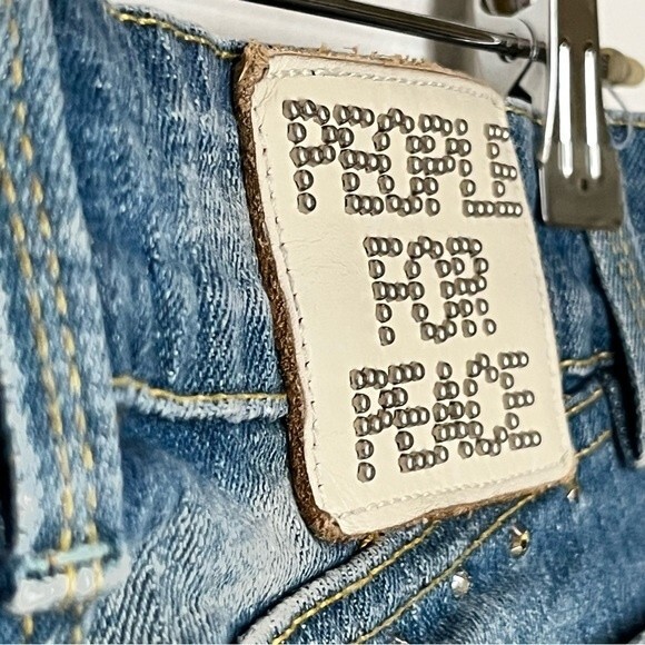 PEOPLE FOR PEACE BOHO PAISLEY EMBROIDERED LOW RISE BOOTCUT JEANS SIZE 30 - Picture 5 of 13